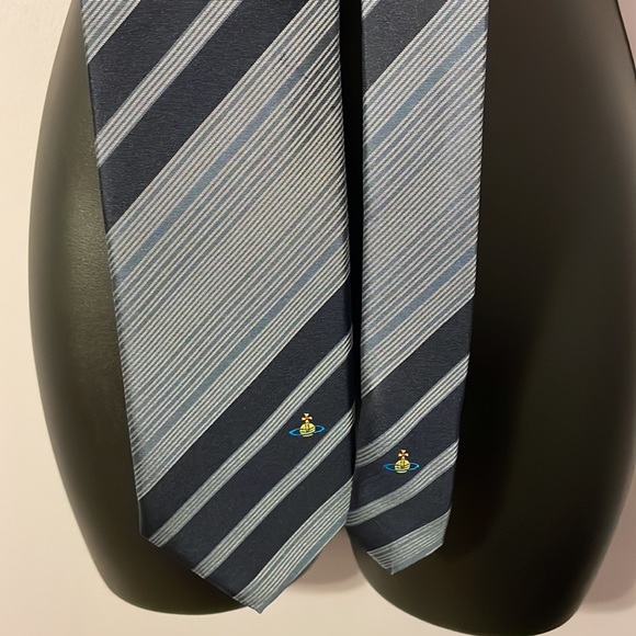 Vivienne Westwood Other - Vivienne Westwood Accessories Striped Logo on ends Silk Tie Made in Italy
